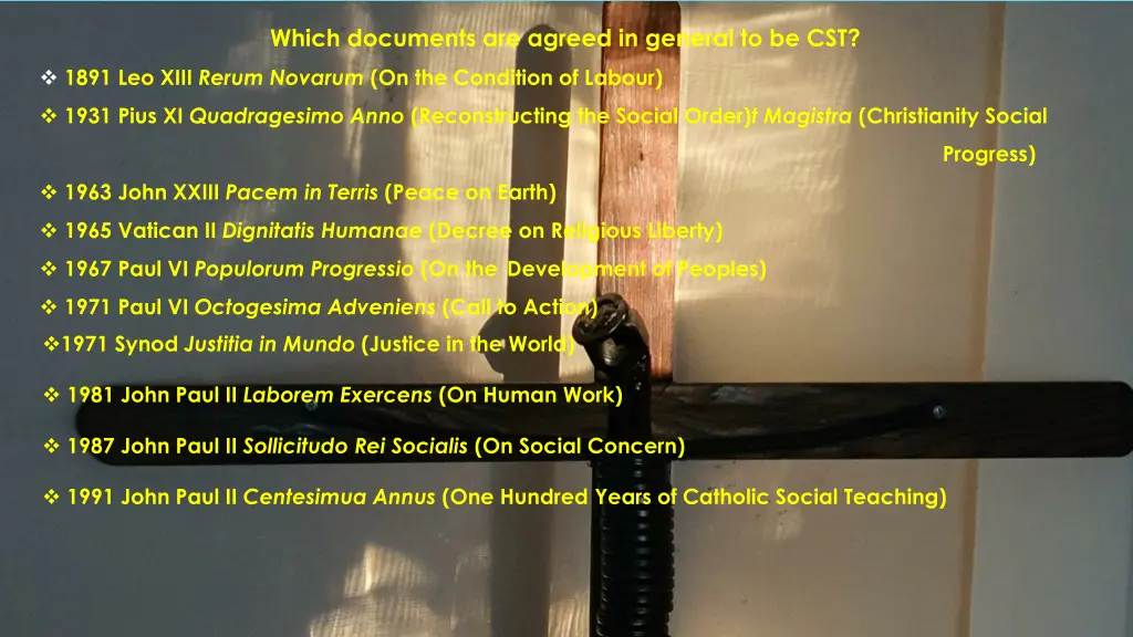 which documents are agreed in general to be cst