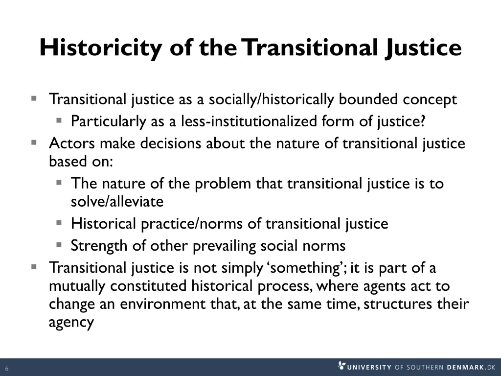 historicity of the transitional justice