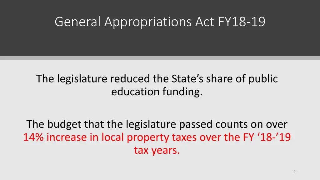 general appropriations act fy18 19