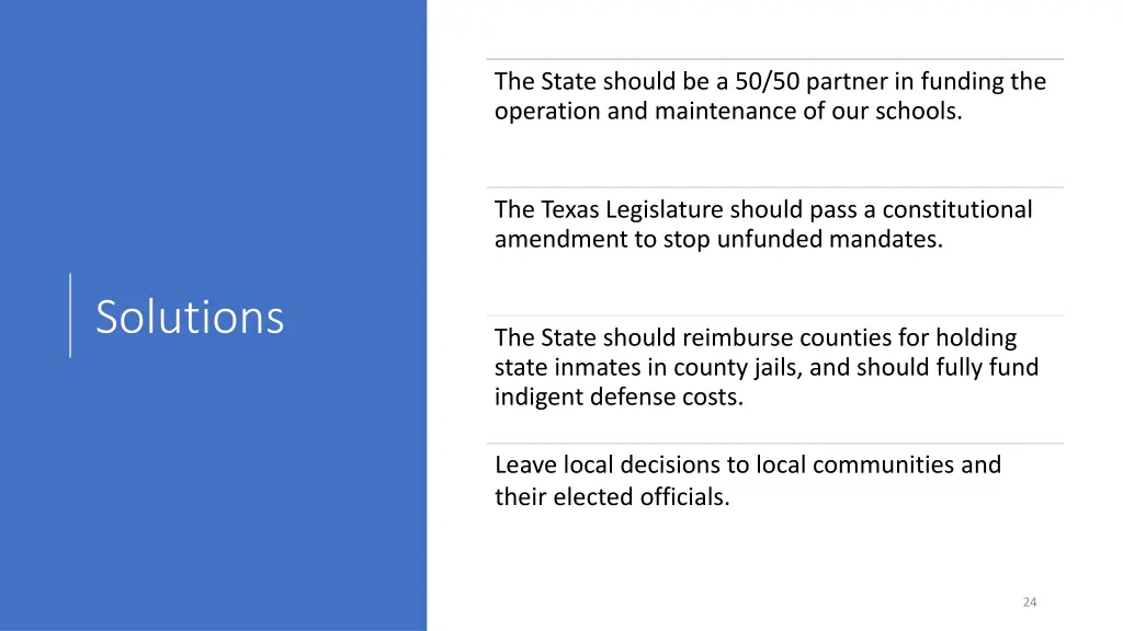 the state should be a 50 50 partner in funding