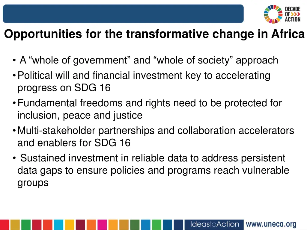 opportunities for the transformative change