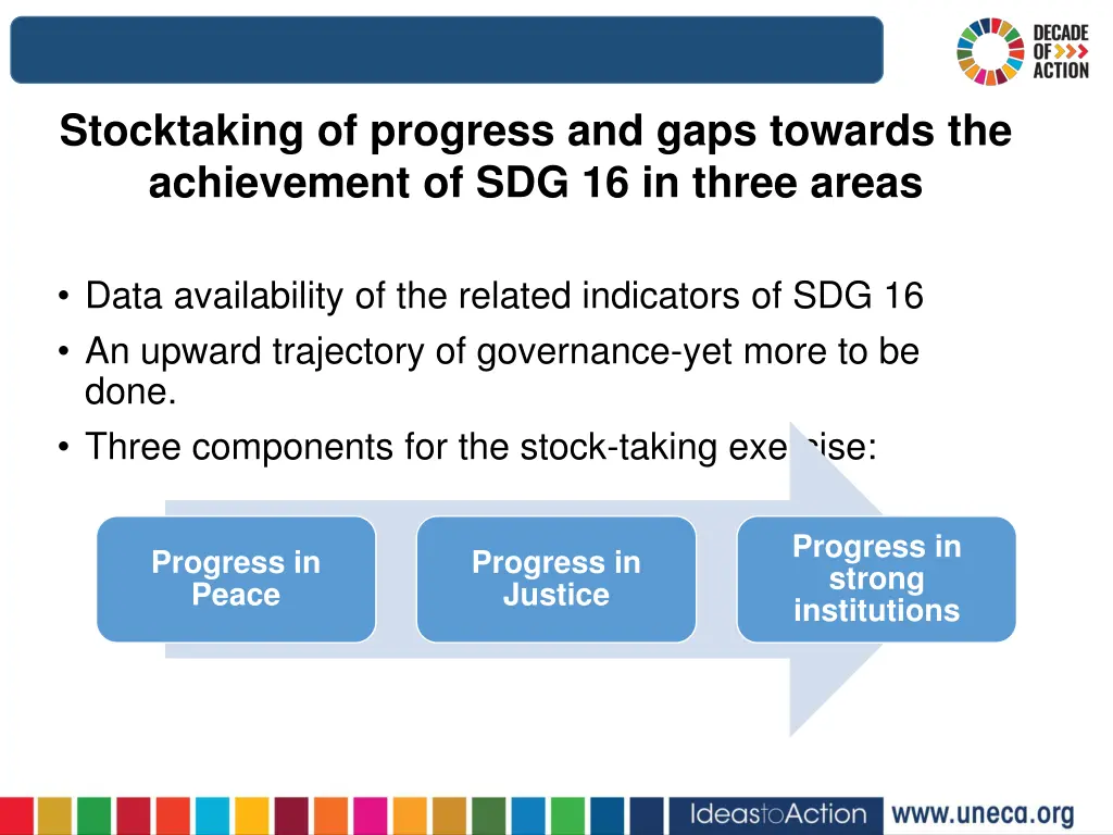 stocktaking of progress and gaps towards