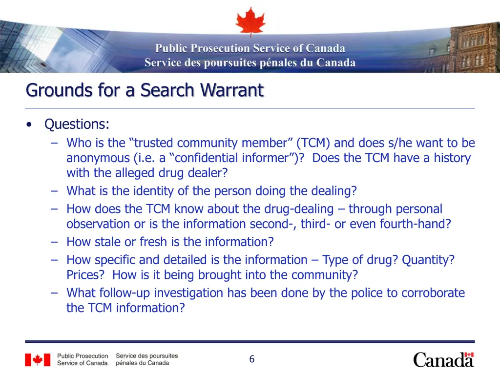 grounds for a search warrant questions