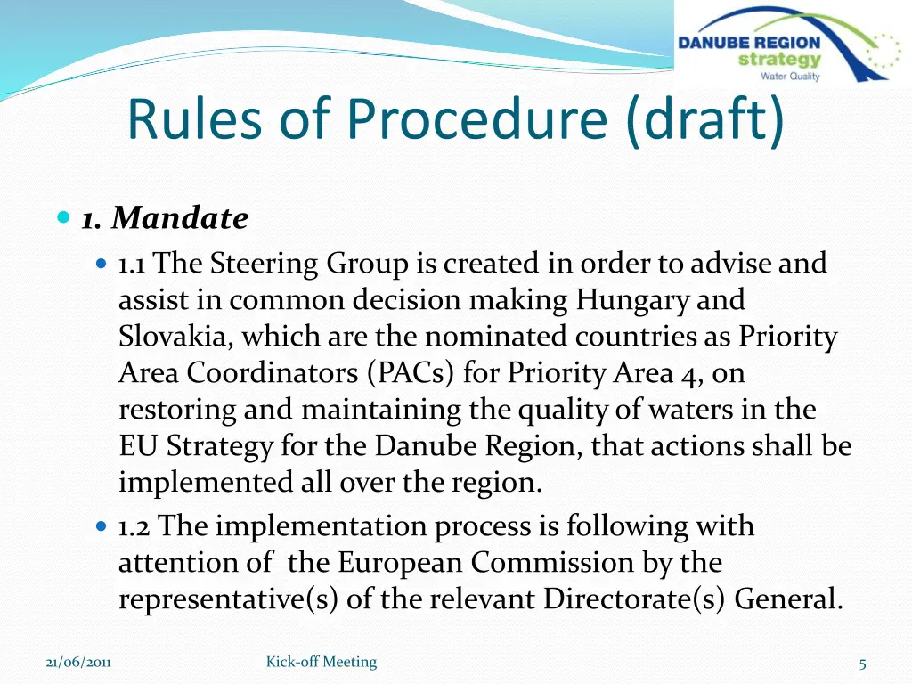 rules of procedure draft