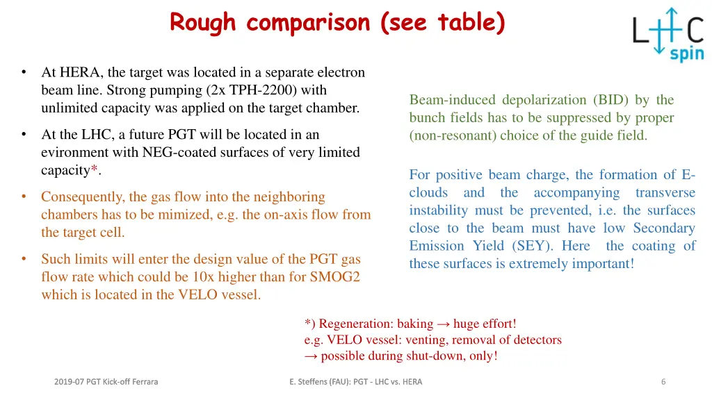 rough comparison see table