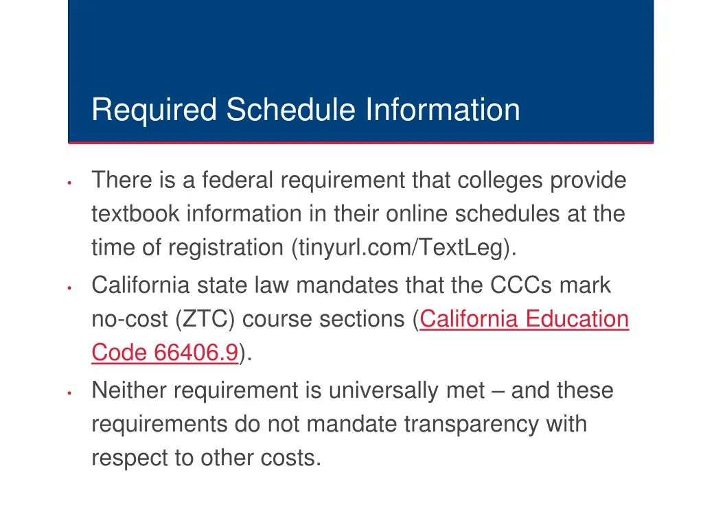 required schedule information