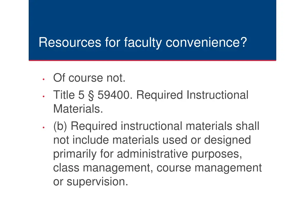 resources for faculty convenience