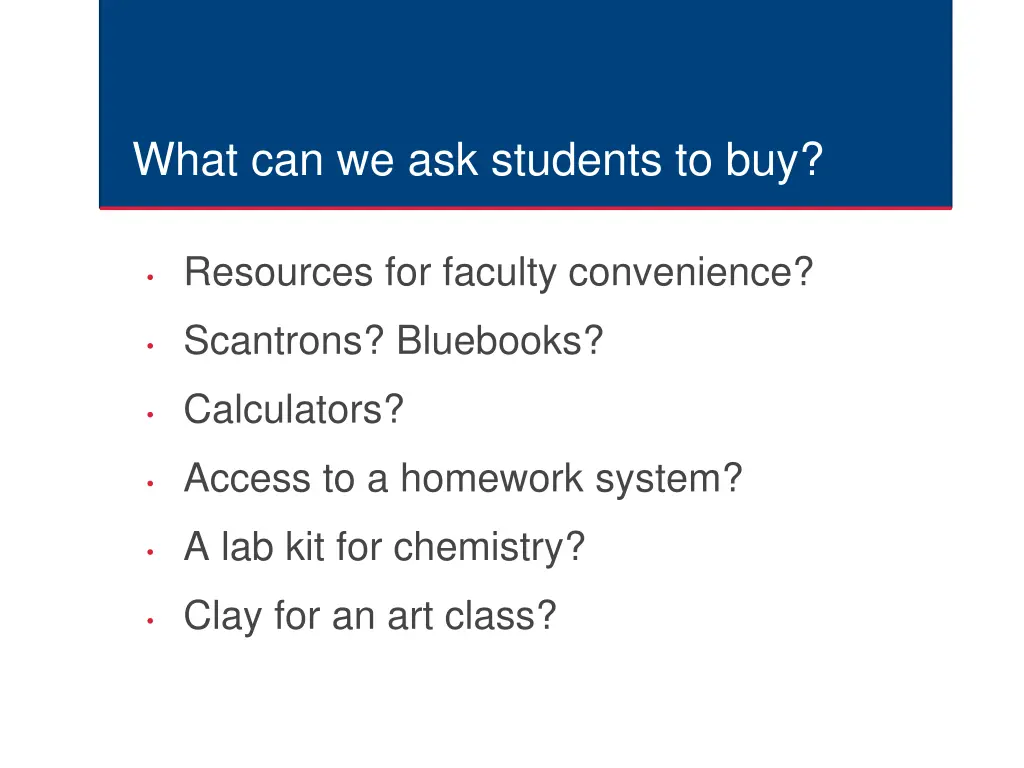 what can we ask students to buy