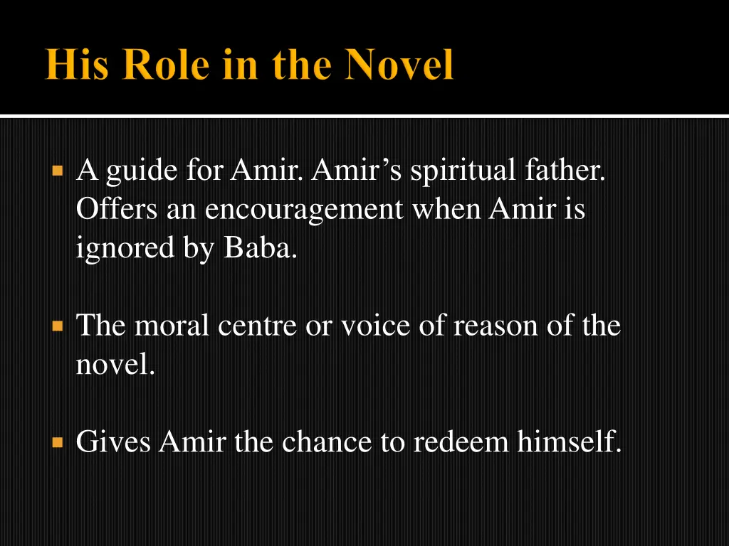 a guide for amir amir s spiritual father offers