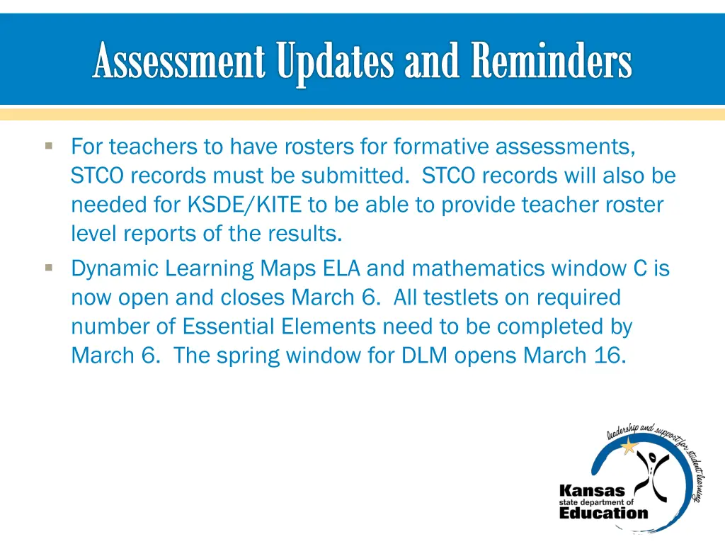 assessment updates and reminders 1