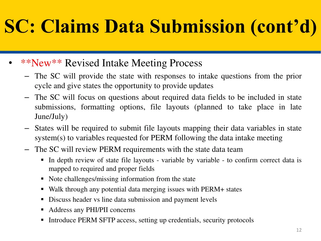 sc claims data submission cont d