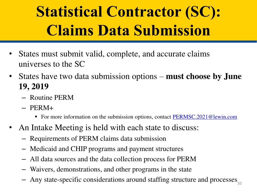 statistical contractor sc claims data submission