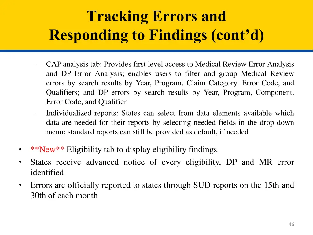 tracking errors and responding to findings cont d 1