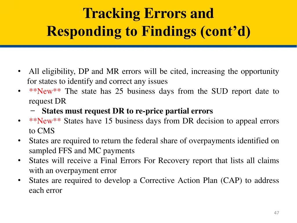 tracking errors and responding to findings cont d 2