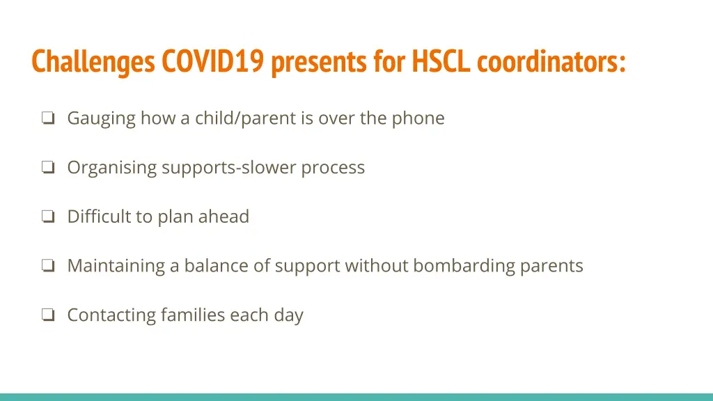 challenges covid19 presents for hscl coordinators