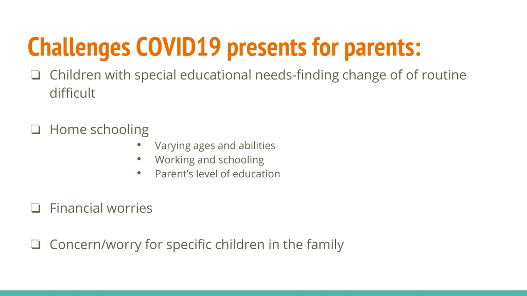 challenges covid19 presents for parents children