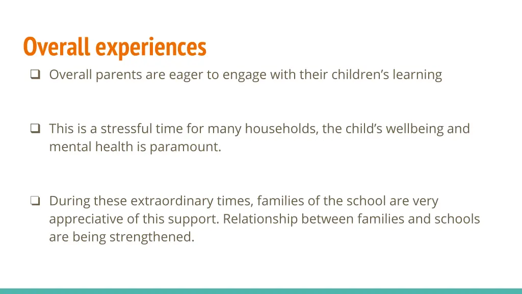 overall experiences overall parents are eager