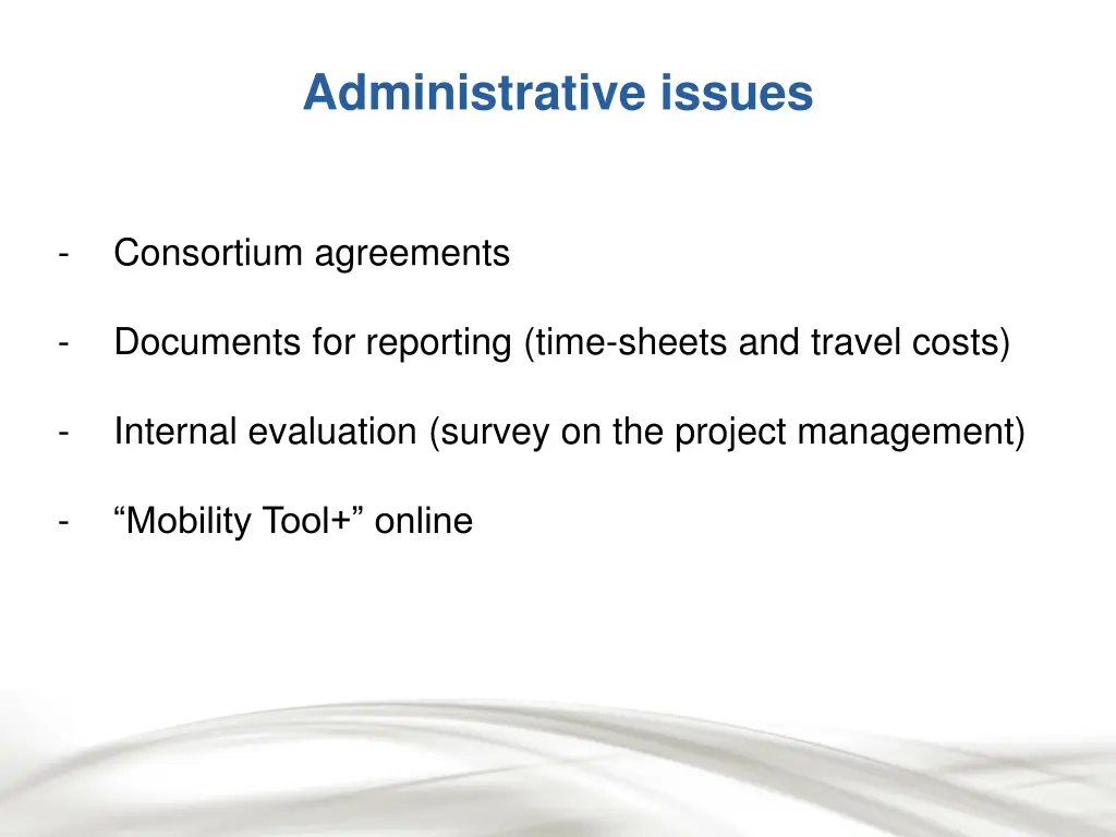 administrative issues