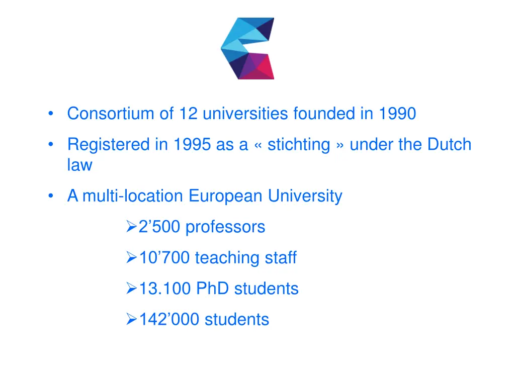 consortium of 12 universities founded in 1990