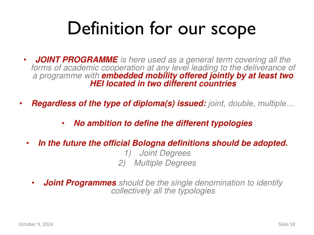 definition for our scope