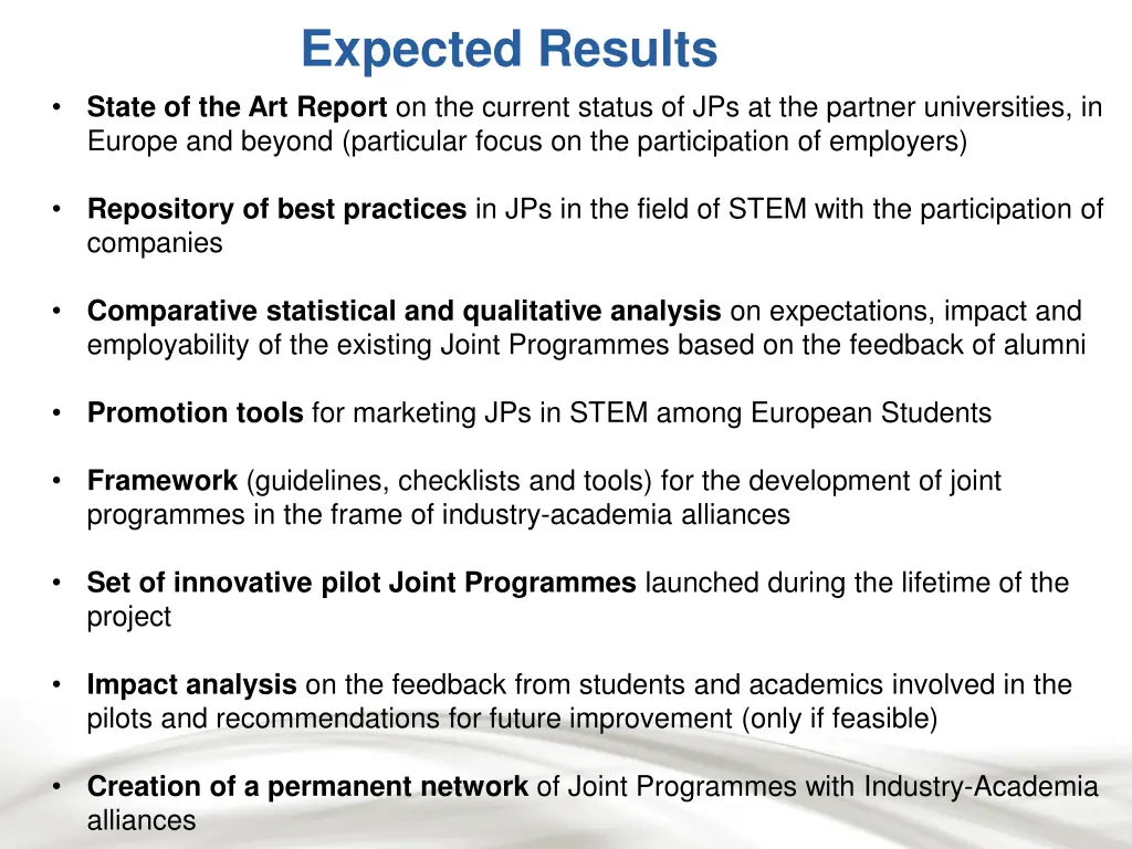 expected results