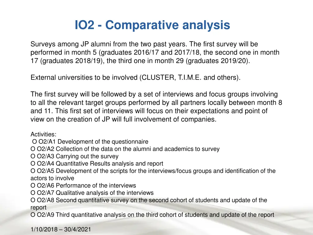 io2 comparative analysis