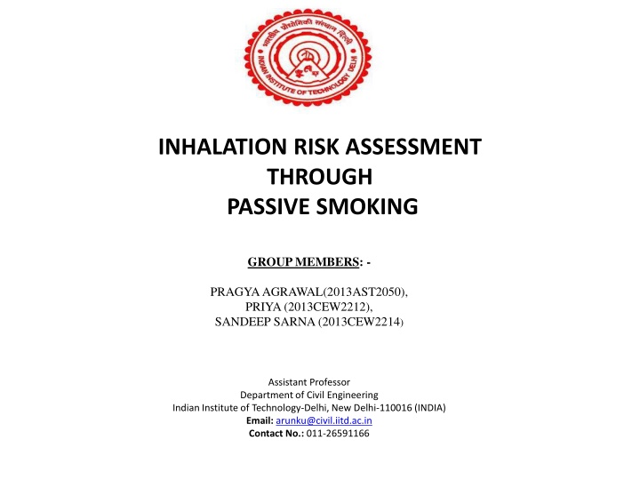 inhalation risk assessment through passive smoking