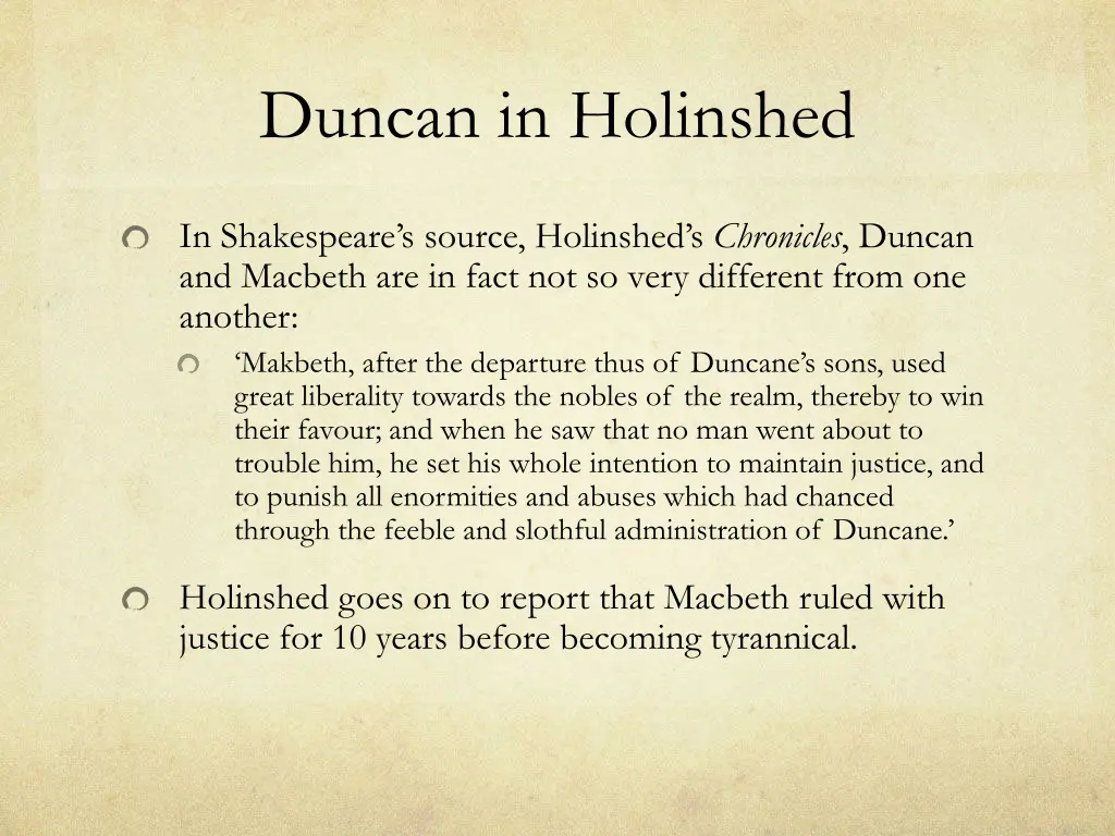 duncan in holinshed