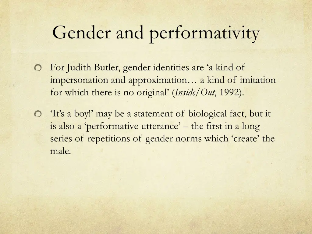 gender and performativity