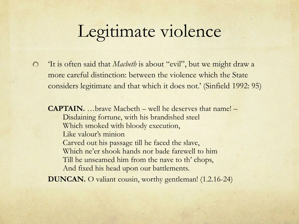 legitimate violence