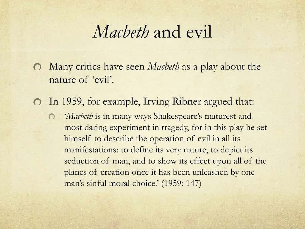 macbeth and evil