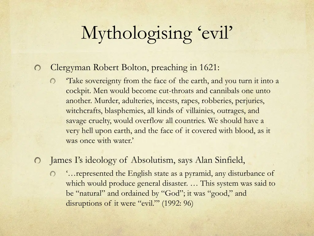 mythologising evil 1