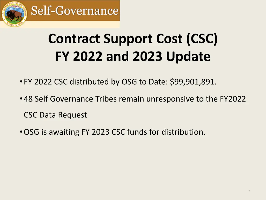 contract support cost csc fy 2022 and 2023 update