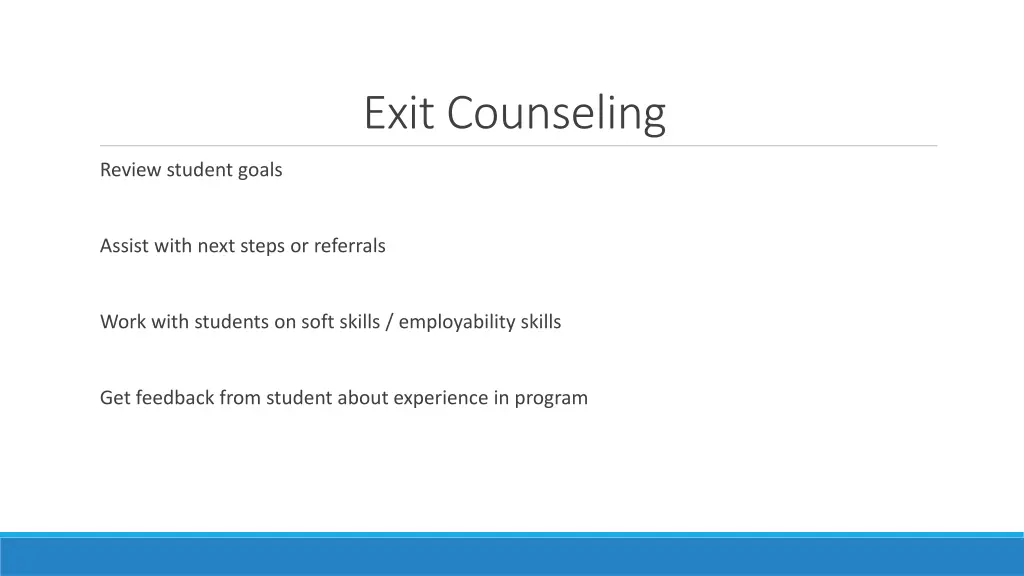 exit counseling