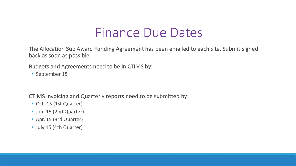 finance due dates