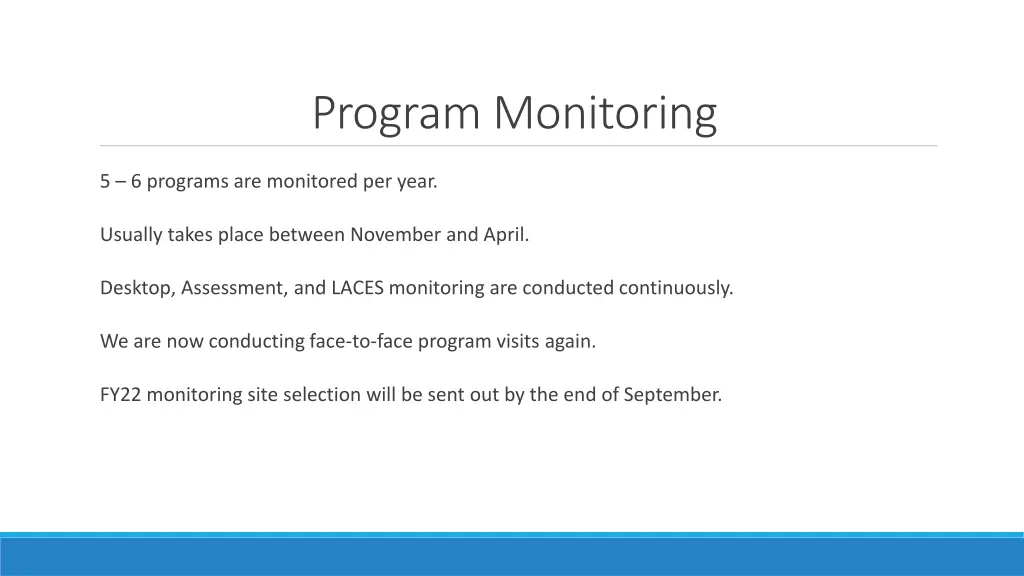 program monitoring