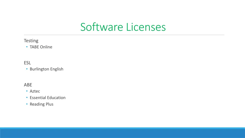 software licenses