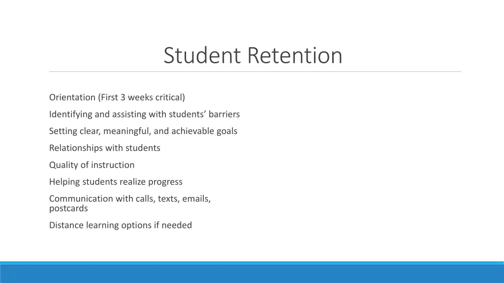 student retention