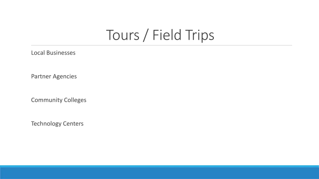 tours field trips