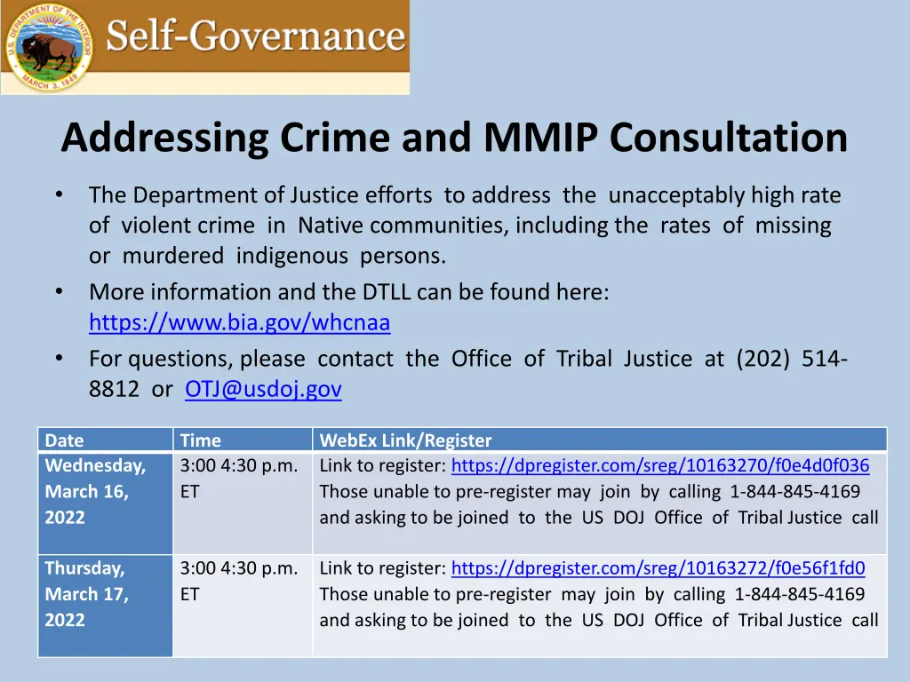 addressing crime and mmip consultation