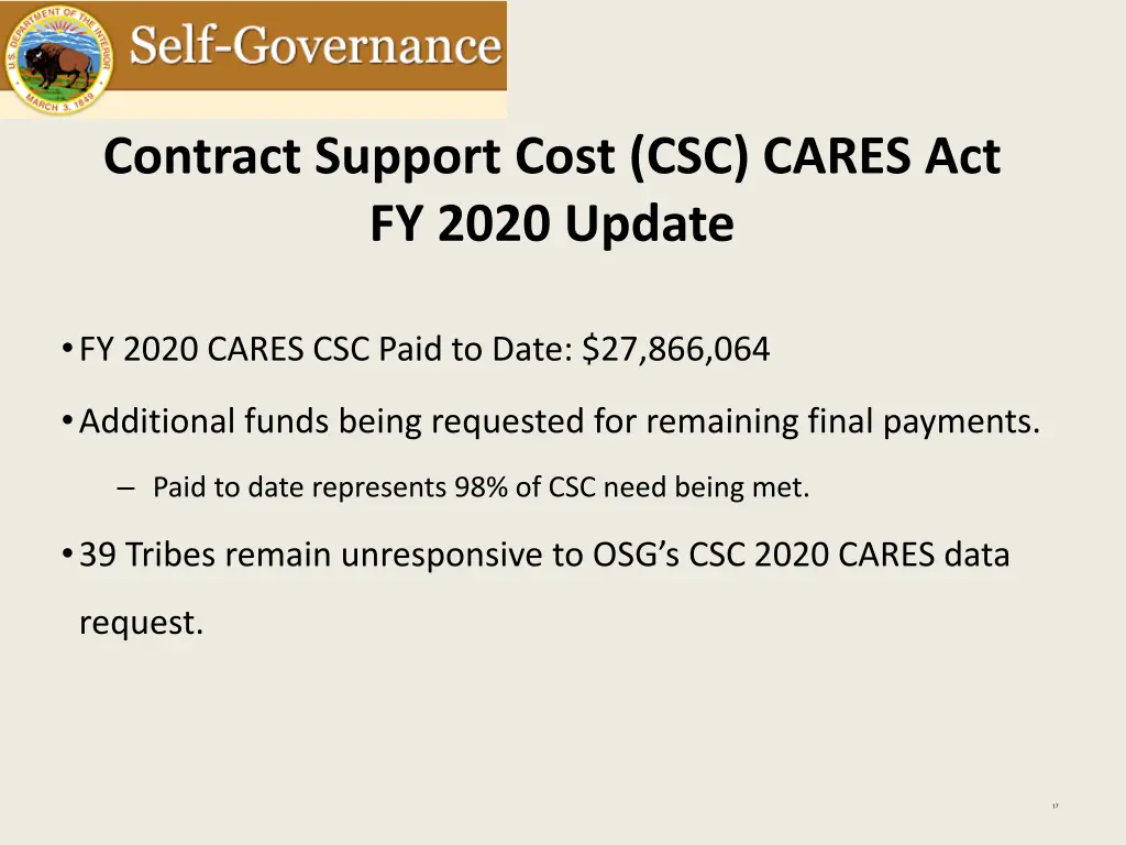 contract support cost csc cares act fy 2020 update