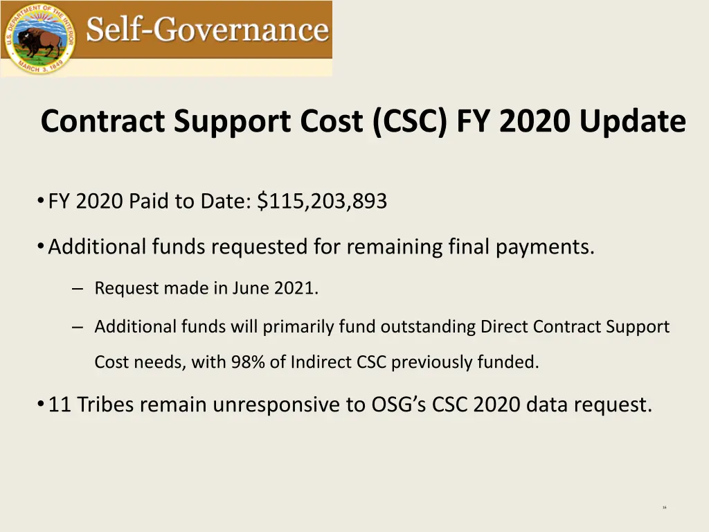 contract support cost csc fy 2020 update