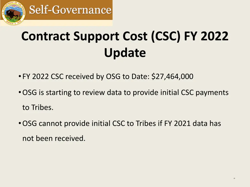 contract support cost csc fy 2022 update