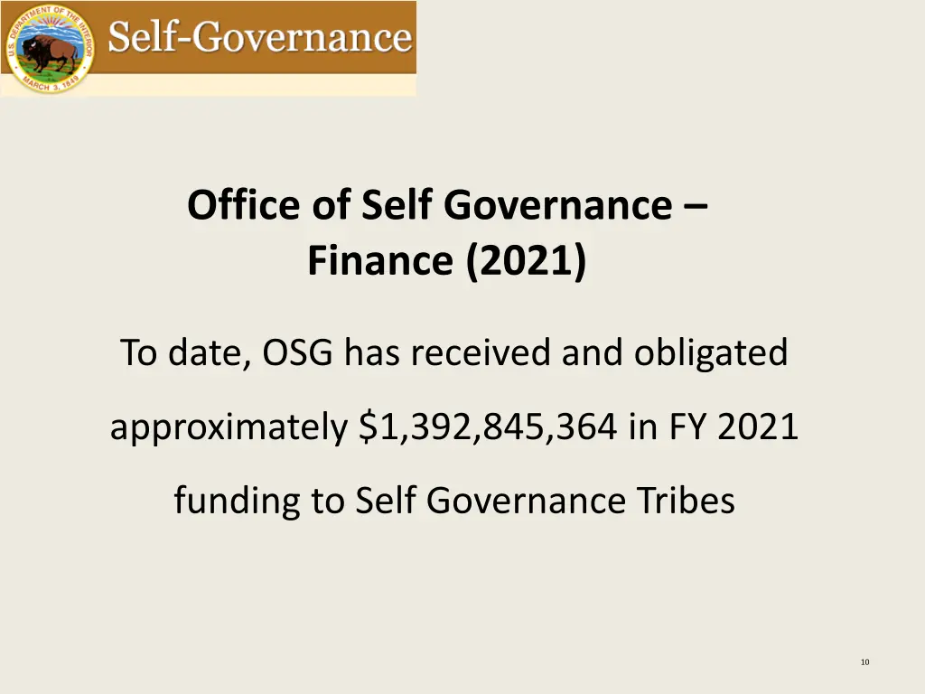 office of self governance finance 2021