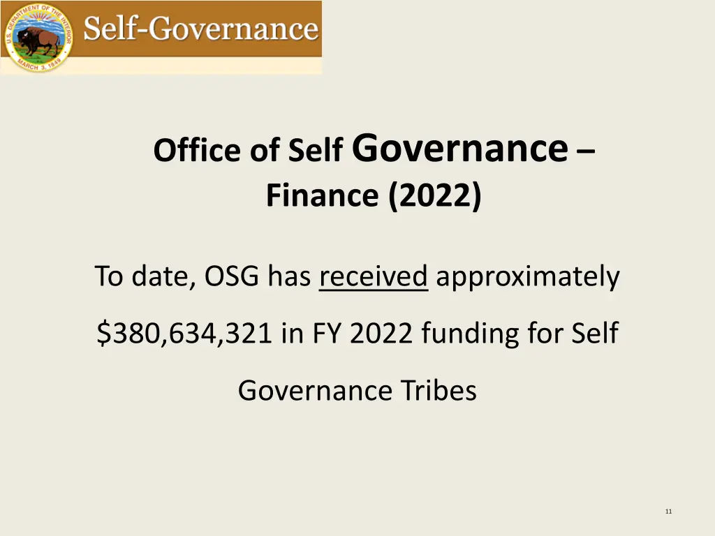 office of self governance finance 2022