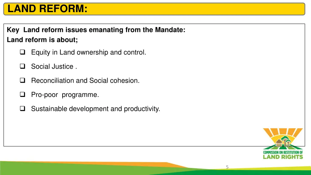 land reform