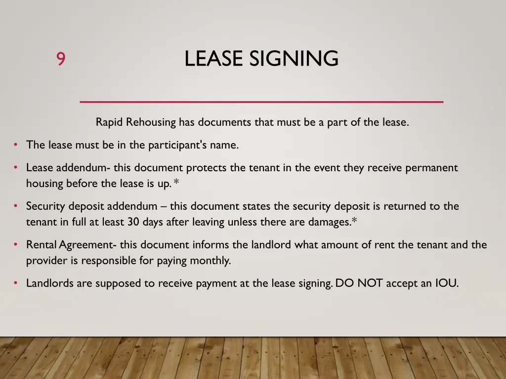 lease signing