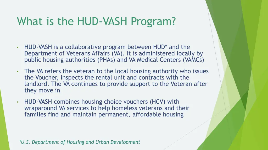 what is the hud vash program