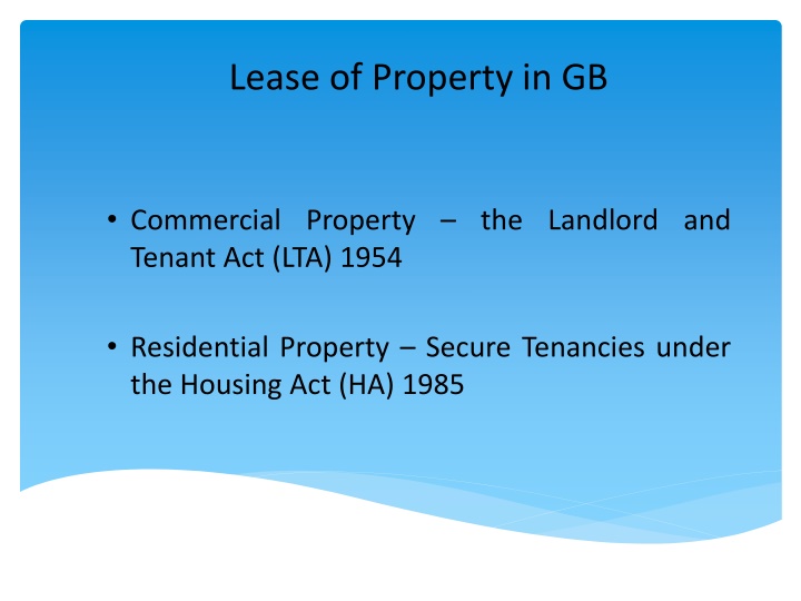 lease of property in gb