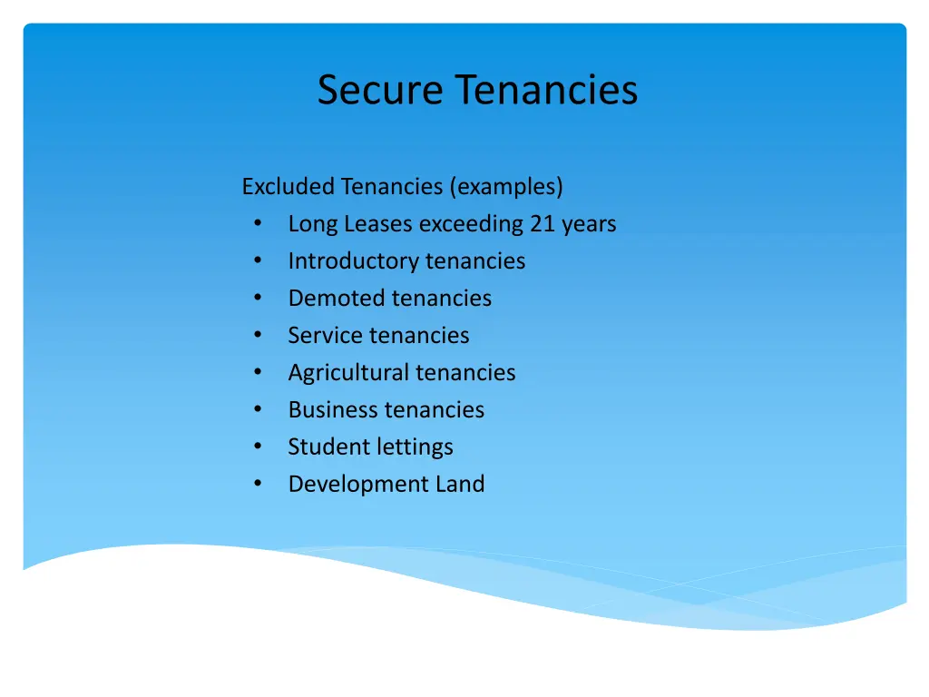 secure tenancies